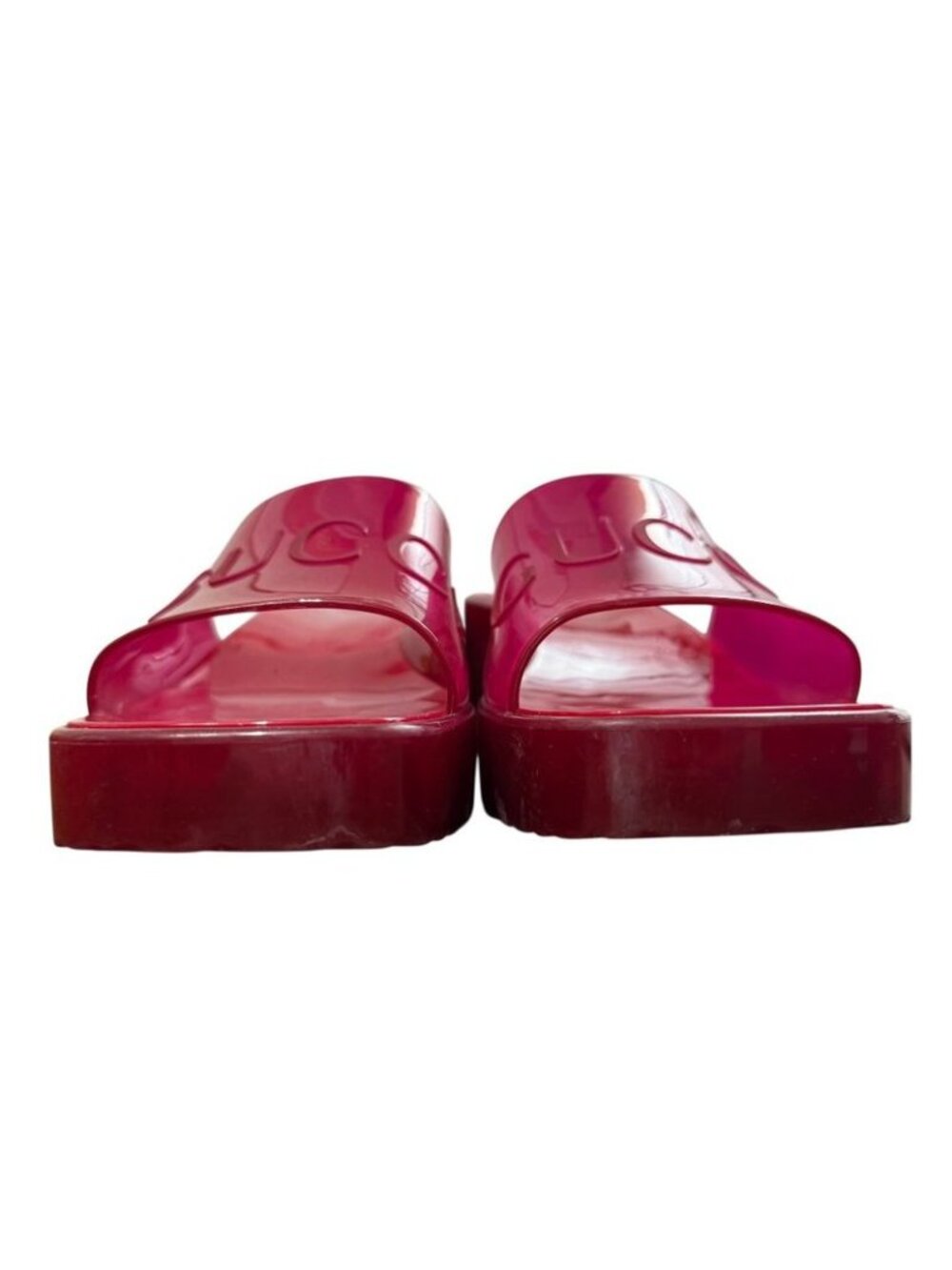 Gucci Rubber Logo Sandals Red - Picture 2 of 9